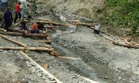 Bioconstrucció al riu per combatre l'erosió